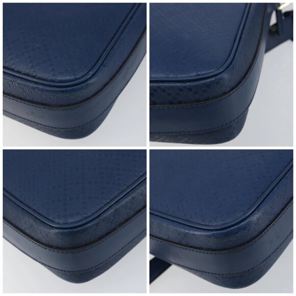 GUCCI Diamante Shoulder Bag Leather Blue Gold 201443 Auth bs29905 - Picture 14 of 16